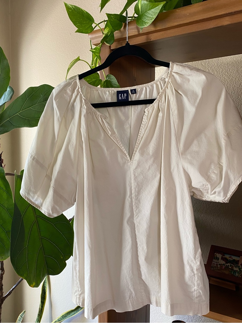 GAP Cream Puff-Sleeve Peasant Blouse